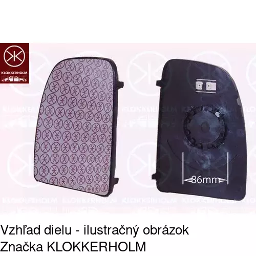 Sklo vonkajšieho zrkadla s držiakom POLCAR 2396553E - obr. 2