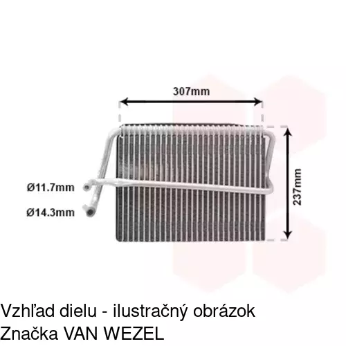 Výparník klimatizácie POLCAR 5015P8-1 - obr. 2