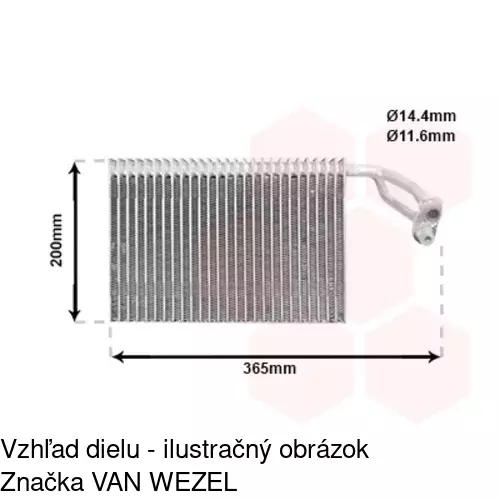 Výparník klimatizácie POLCAR 5062P8-1 - obr. 2