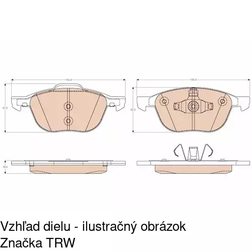 Brzdové dosky S70-0095 /POLCAR/ - obr. 2