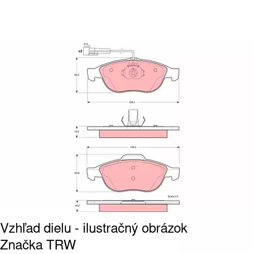 Brzdové dosky POLCAR S70-0133 - obr. 2