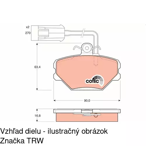 Brzdové dosky POLCAR S70-0335 - obr. 1