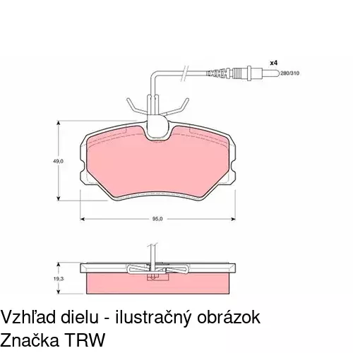 Brzdové dosky POLCAR S70-0395 - obr. 4