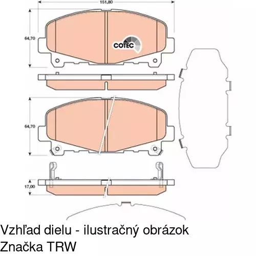 Brzdové dosky POLCAR S70-0544 - obr. 2