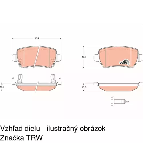 Brzdové dosky POLCAR S70-1082 - obr. 5