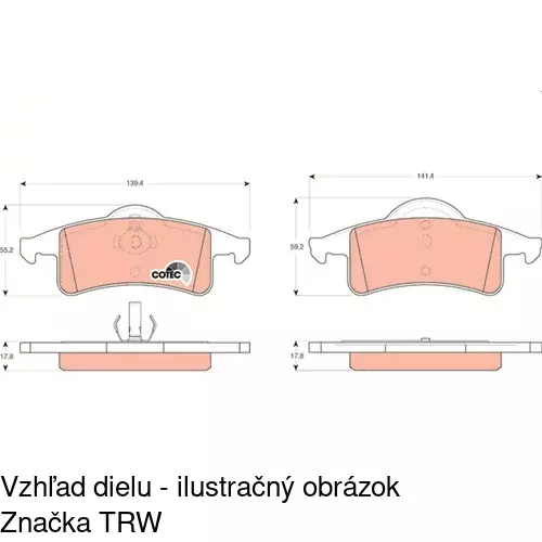 Brzdové dosky POLCAR S70-1346 - obr. 1