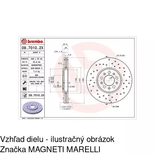 Brzdový kotúč POLCAR S71-0012