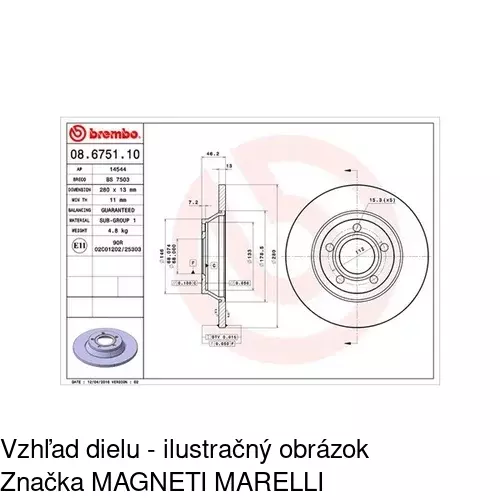 Brzdový kotúč POLCAR S71-0086 - obr. 3