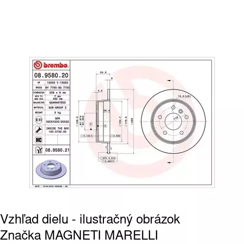 Brzdový kotúč POLCAR S71-1371