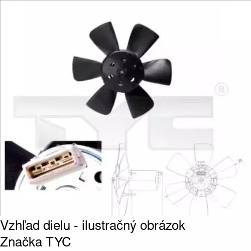 Ventilátor bez krytu / podpery POLCAR 130723U2