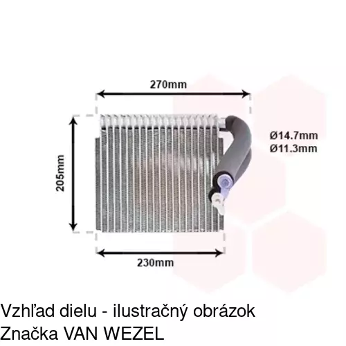 Výparník klimatizácie POLCAR 5005P81X - obr. 1