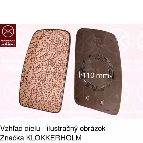 Sklo vonkajšieho zrkadla s držiakom POLCAR 6042555E - obr. 3