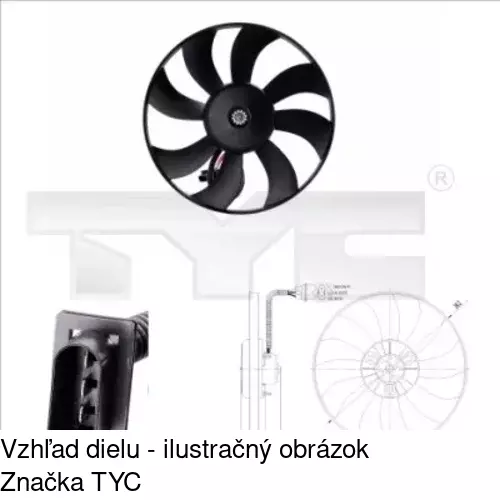 Ventilátor bez krytu / podpery POLCAR 952523U1