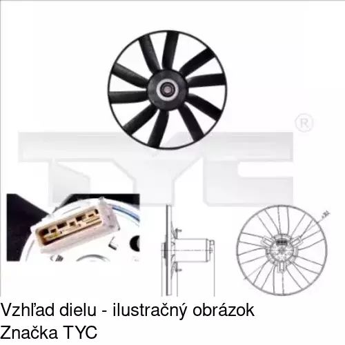 Ventilátor bez krytu / podpery POLCAR 954623U1