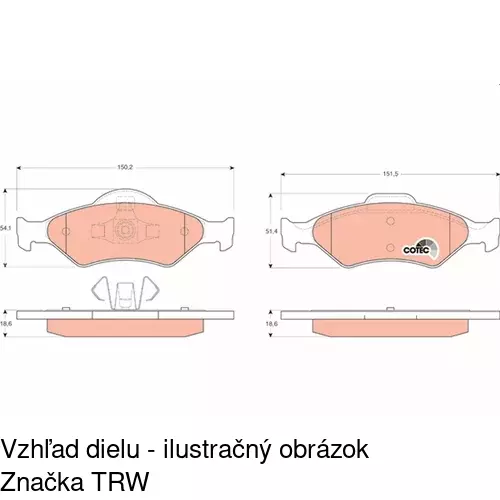 Brzdové dosky POLCAR S70-0078 - obr. 2