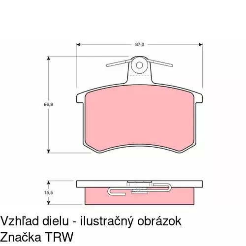 Brzdové dosky POLCAR S70-1023 - obr. 1