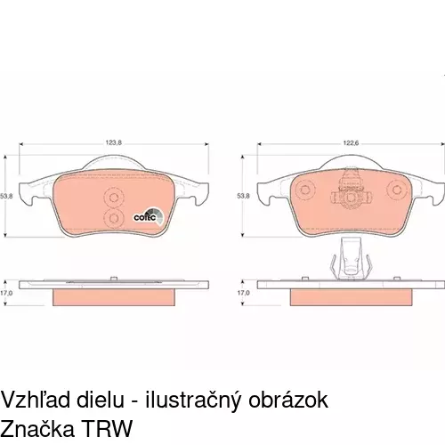 Brzdové dosky POLCAR S70-1168 - obr. 1