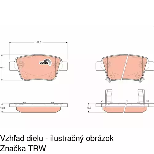 Brzdové dosky S70-1170 /POLCAR/ - obr. 3