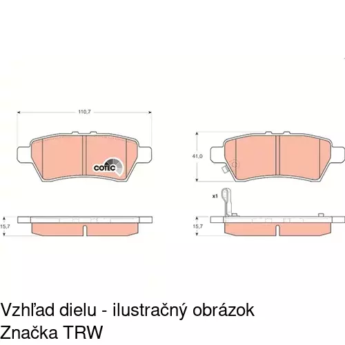 Brzdové dosky POLCAR S70-1344 - obr. 1