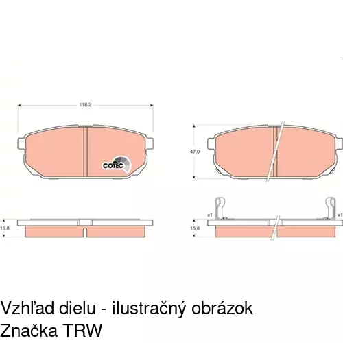 Brzdové dosky POLCAR S70-1525 - obr. 1