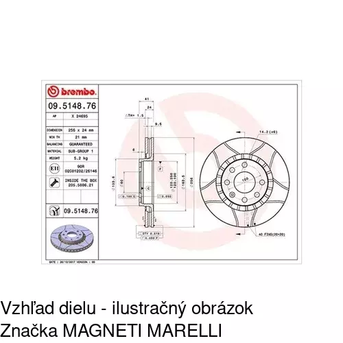 Brzdový kotúč POLCAR S71-0014 - obr. 2