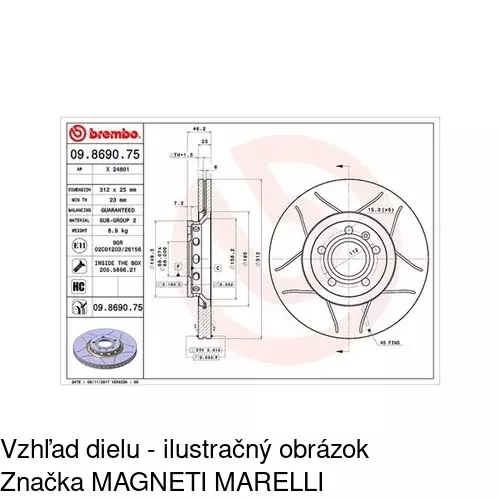 Brzdový kotúč POLCAR S71-0016 - obr. 2