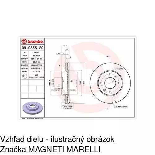 Brzdový kotúč POLCAR S71-0131 - obr. 3