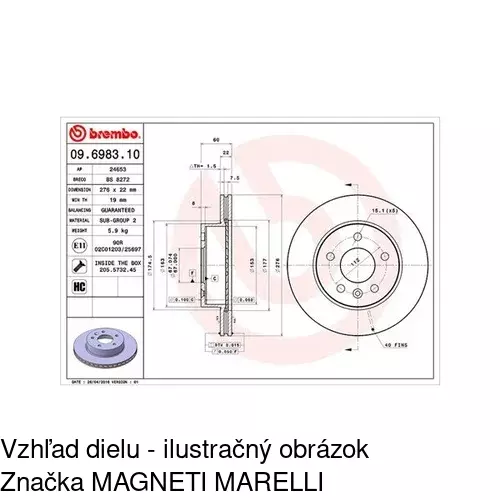 Brzdový kotúč POLCAR S71-0163