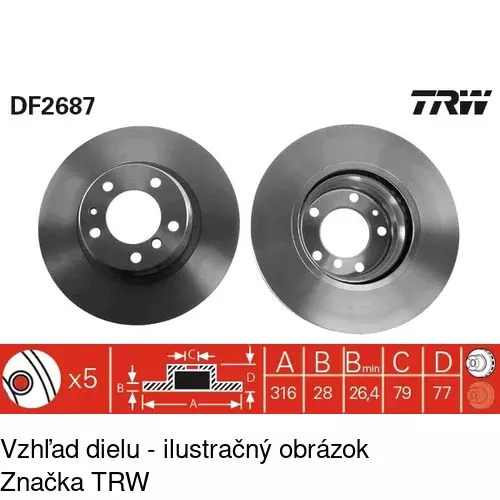 Brzdový kotúč POLCAR S71-0255 - obr. 2