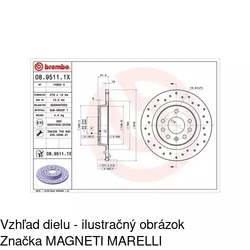 Brzdový kotúč POLCAR S71-1135 - obr. 1