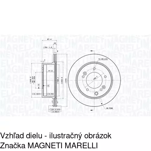 Brzdový kotúč POLCAR S71-1301 - obr. 2