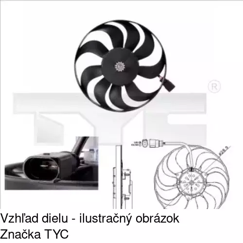 Ventilátor bez krytu / podpery POLCAR 133123U1