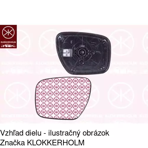 Sklo vonkajšieho zrkadla s držiakom POLCAR 4581555E - obr. 1