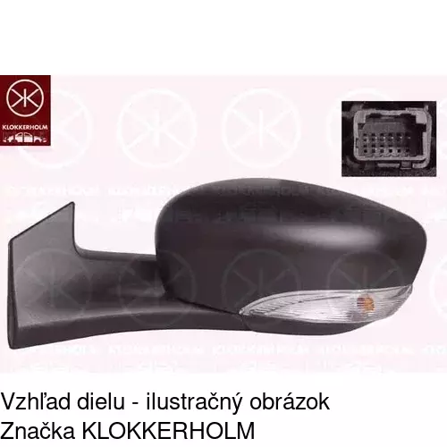 Sklo vonkajšieho zrkadla s držiakom POLCAR 60B1545M - obr. 3