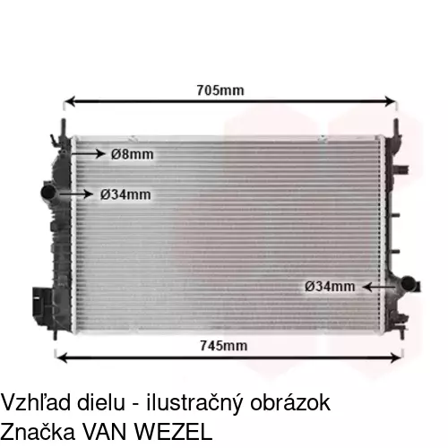 Chladiče vody POLCAR 653108-1 - obr. 1