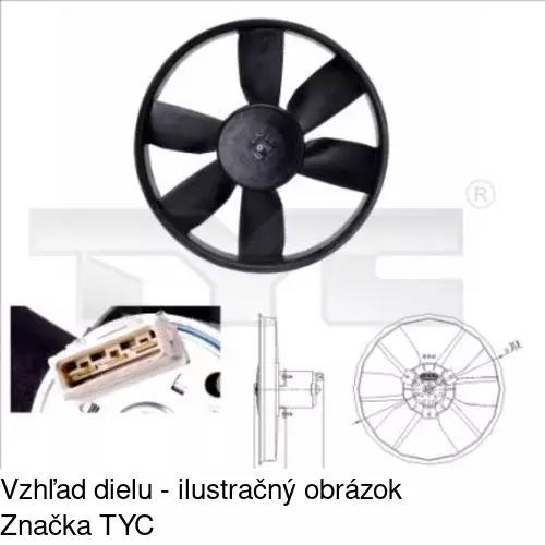 Ventilátor bez krytu / podpery POLCAR 953823U1 - obr. 1