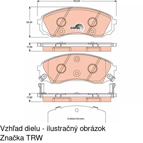 Brzdové dosky POLCAR S70-0287 - obr. 1