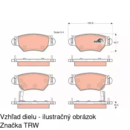 Brzdové dosky POLCAR S70-1054 - obr. 2