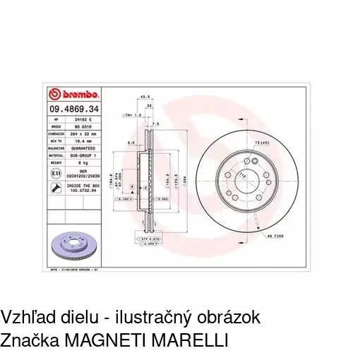 Brzdový kotúč POLCAR S71-0115 - obr. 3