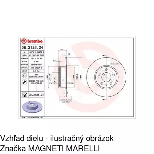 Brzdový kotúč POLCAR S71-1084 - obr. 5