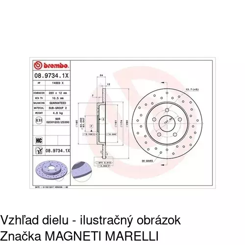 Brzdový kotúč POLCAR S71-1098 - obr. 1