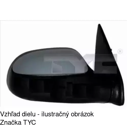 Sklo vonkajšieho zrkadla s držiakom 2306557M /POLCAR/ - obr. 2