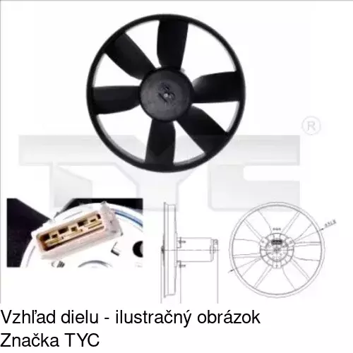 Ventilátor bez krytu / podpery POLCAR 953823U2