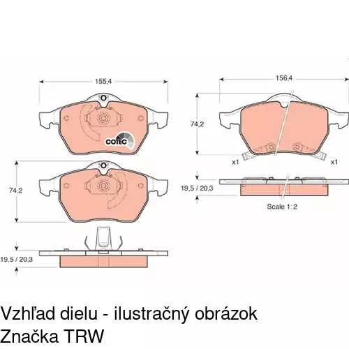 Brzdové dosky POLCAR S70-0028 - obr. 1