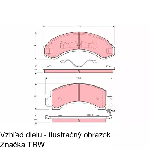 Brzdové dosky S70-0248 /POLCAR/ - obr. 1