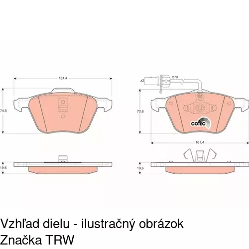 Brzdové dosky POLCAR S70-0300 - obr. 2