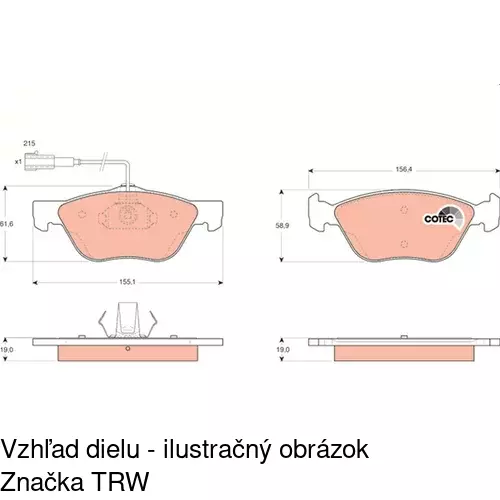 Brzdové dosky POLCAR S70-0564 - obr. 1