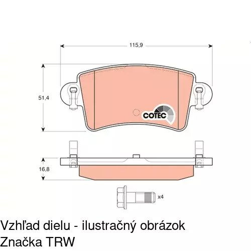 Brzdové dosky POLCAR S70-1056 - obr. 5