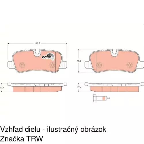 Brzdové dosky POLCAR S70-1366 - obr. 2