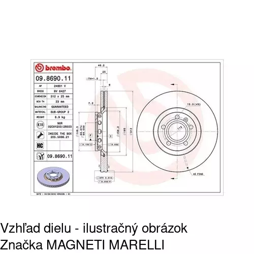 Brzdový kotúč POLCAR S71-0016